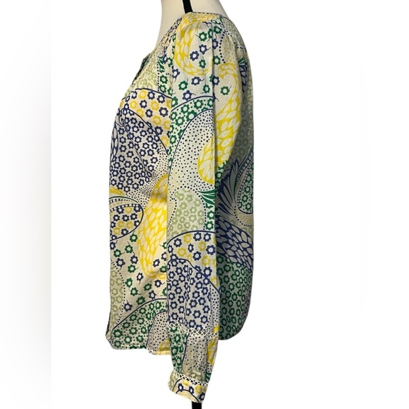 Talbots Women size small multicolor paisley Top button up long sleeve - Picture 3 of 9